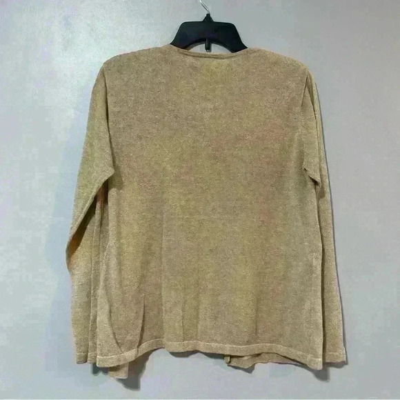 Jaclyn Smith Sweater Womens Medium Beige Gold Long Sleeve Sweatshirt 74% Silk - Picture 4 of 11